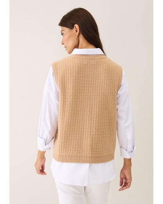 Loop Cashmere Natural Neutrals Textured Waistcoat