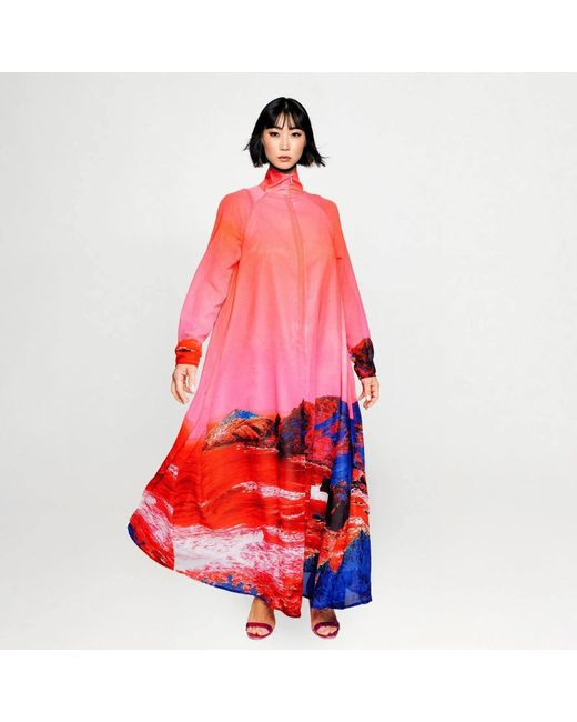 Maxjenny Red A-Shaped Maxi Dress