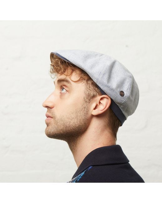 Dasmarca Hats Gray Raggie Linen Cotton Summer Italian Flat Cap For for men