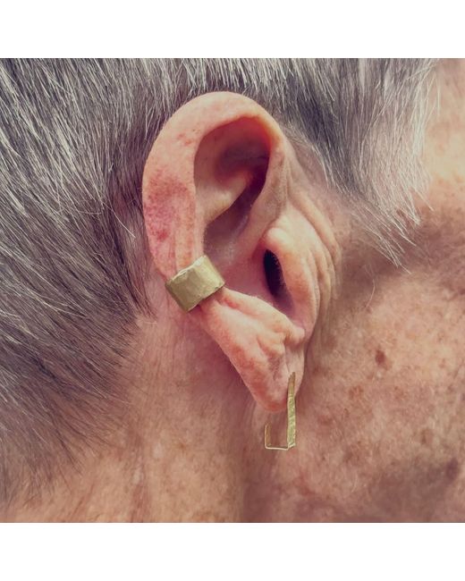 Oolo London Metallic Brutalist Circular Ear Cuff