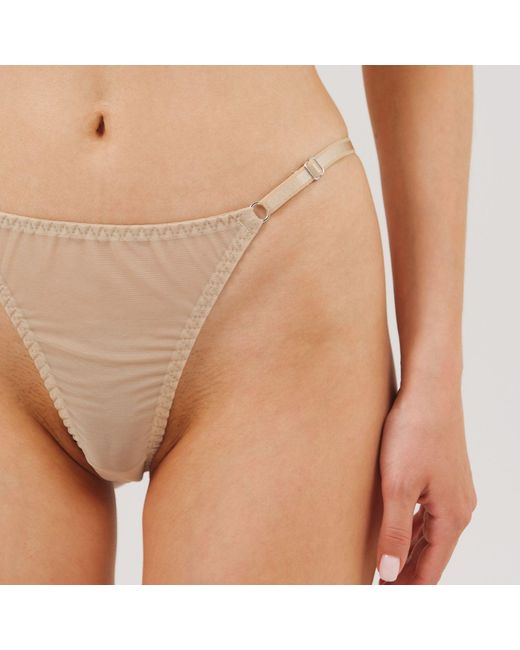 Daily Underwear Natural Neutrals Adjustable String Panties Base Nude