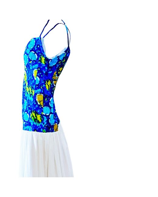 Chuks Collins Blue Ajah Resort Collection: Shoulder Strap Long Dress – Adesewa Bloom