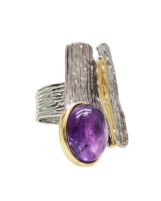 Farra Purple Amethyst Stone Statement Ring