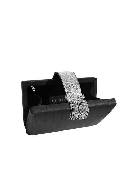 Simitri Black Midnight Fringe Clutch