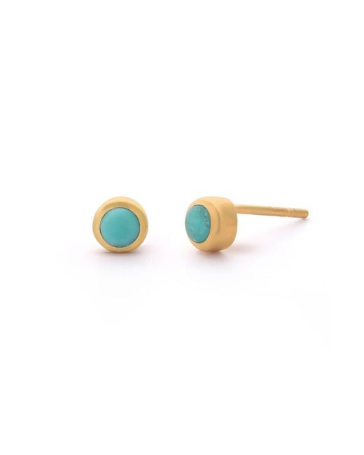 Nellou Jewellery Blue Mini Gem Dot December Birthstone Earrings Plated Sterling