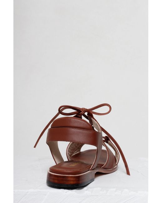 Mafalda Brown Magali Lace-Up Sandals