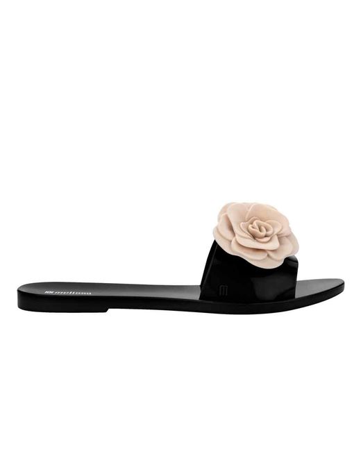 Melissa Black Babe Petals Flat Slides