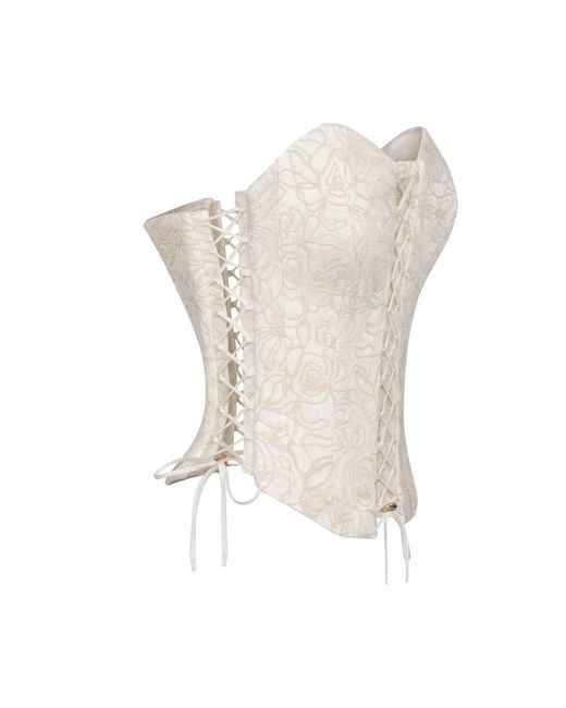 Elsava White Ivory Bloom Corset