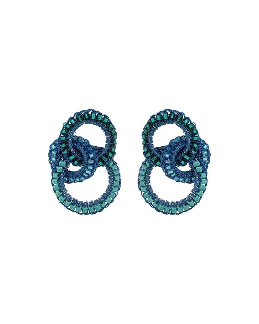 Lavish by Tricia Milaneze Blue Ocean Mix Leah Trio Handmade Crochet Earrings