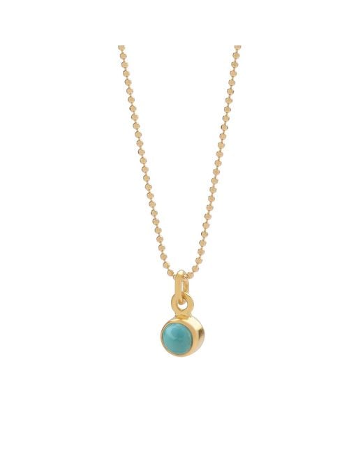 Nellou Jewellery Metallic Gem Dot Birthstone Necklace December Plated Sterling
