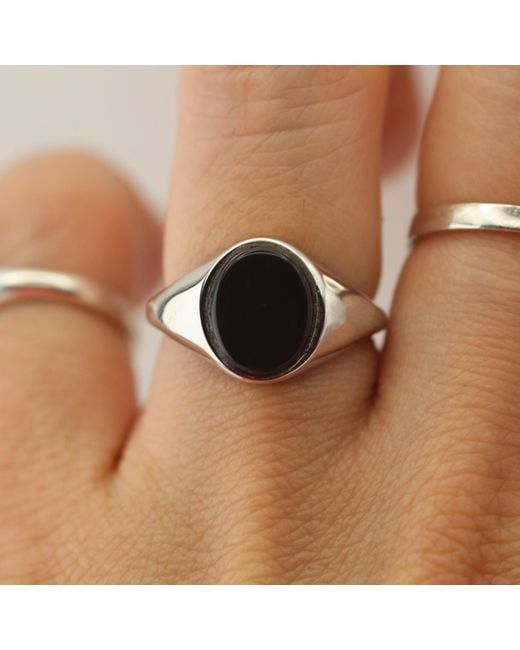 VicStoneNYC Fine Jewelry Black Onyx Signet Ring for men