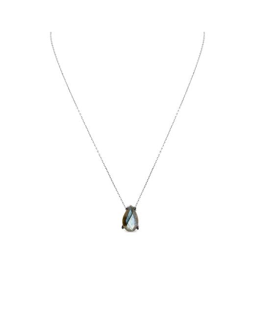 SALLY SKOUFIS Metallic Droplet Necklace With Labradorite