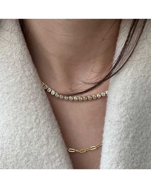 Nazzar Metallic Bezel Tennis Necklace