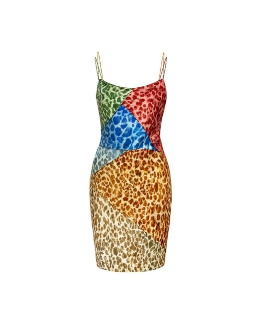 Maui X Lolita Metallic Amalia Patchwork Satin Dress
