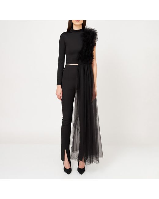 LIA ARAM Black Deconstructed Maillot Top