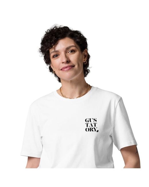 Anchor and Crew White Gustatory New York Coffee Scene Organic Cotton Embroidered T-Shirt