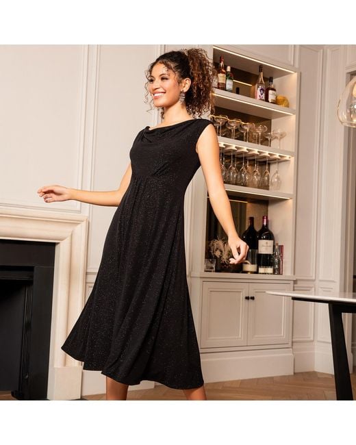Alie Street London Black Darcie Cowl Neck Dress