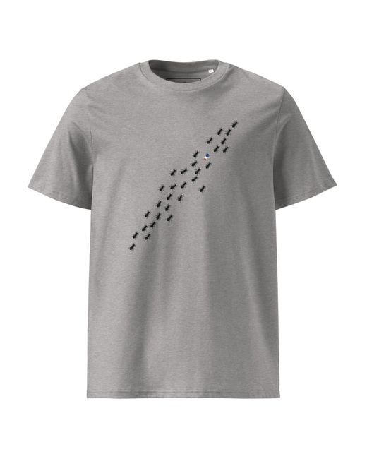 Anchor and Crew Gray Heather Ants Where's William Going? Organic Cotton T-Shirt