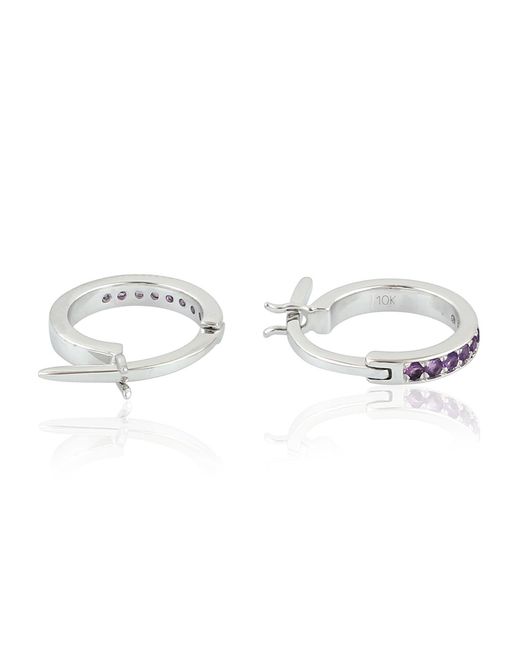 Artisan Metallic Amethyst Huggies Earrings