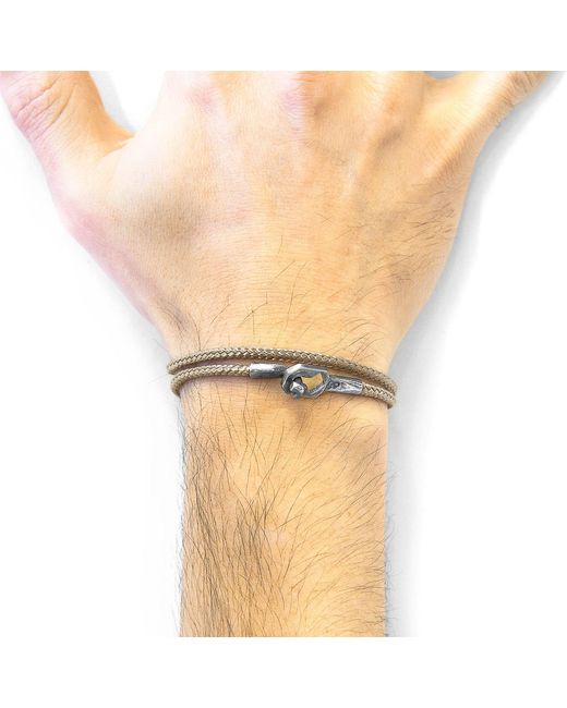 Anchor and Crew Metallic Sand Tenby & Rope Bracelet for men