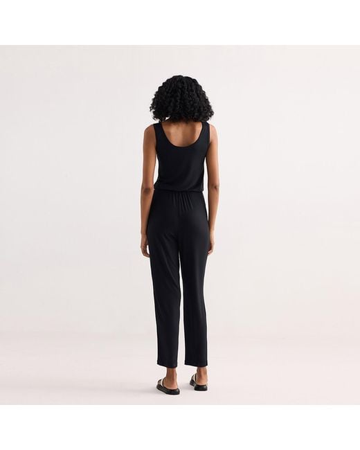 REISTOR Black Relaxed Drawstring Jumpsuit