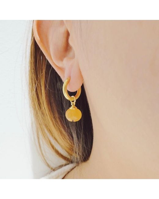 VALERIE CHIC Orange Pumpkin Aventurine Earrings 18K