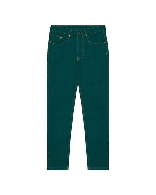 PLACE OF ELMS Green Quartz Denim Pants for men