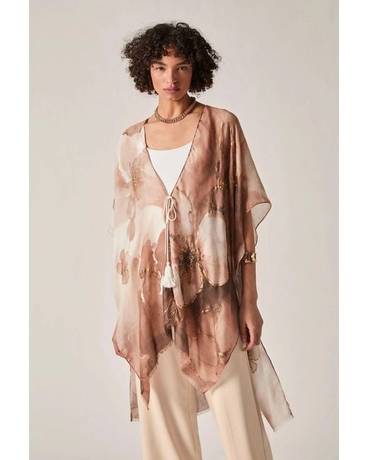 James Lakeland White Watercolour Floral Kaftan