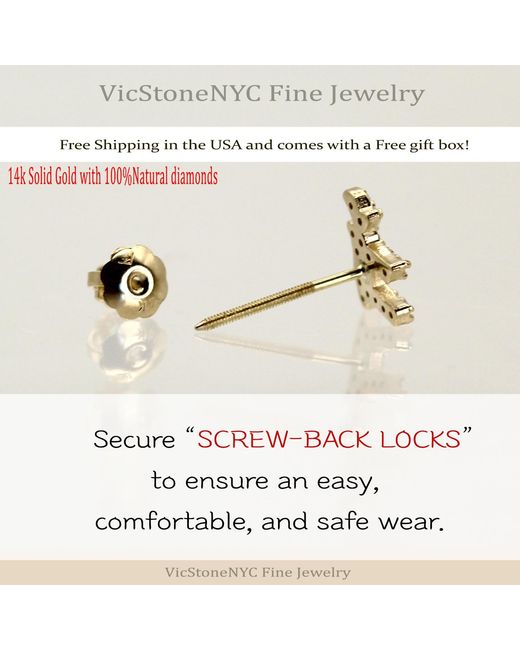 VicStoneNYC Fine Jewelry White Diamond Chai Earrings