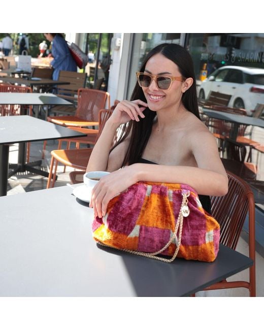 SJW BAGS LONDON Red Neutrals Victoria Ikat Multicolour Bag