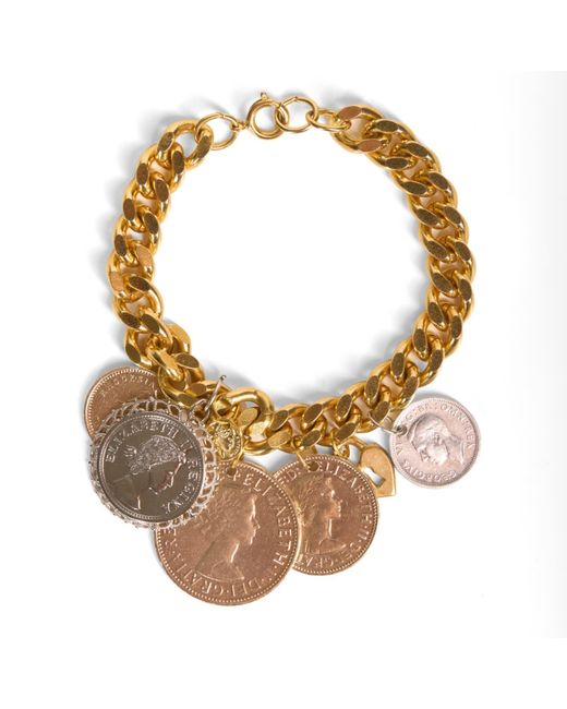 Caramel Vintage Jewellery Brown Penny Coin Charm Bracelet