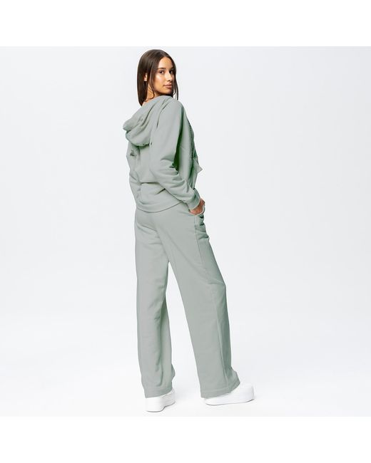 Otthie Green Neutrals Wide-Leg Cosy Knitted Trousers Khaki