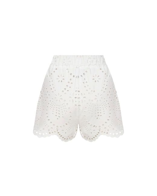 Thisisu Collection White Solstice Short -High Waist Broderie Short
