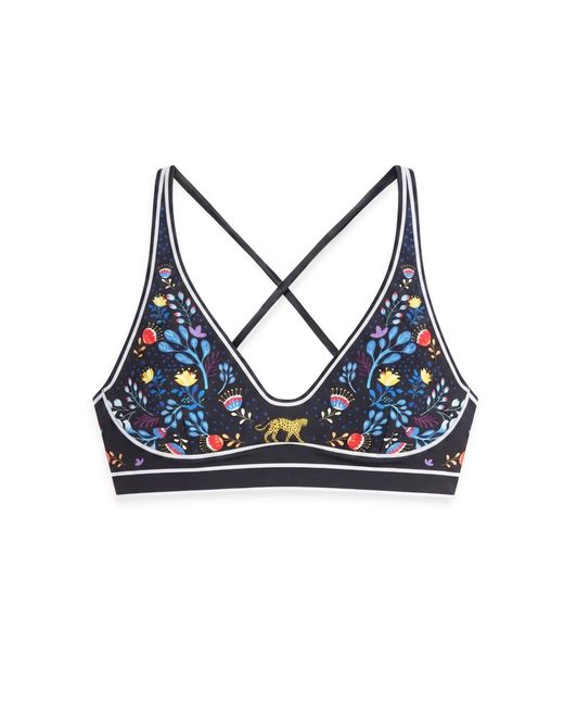 Jessie Zhao New York Blue Amazon Rainforest Sports Bra