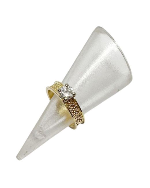 Tg-Jewellery by Tamara Gervasio Metallic Textured Solitaire Diamond Ring One Of A Kind