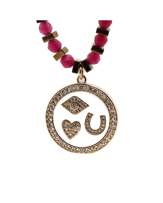 Ebru Jewelry Metallic Magic Blessing Pendant Beaded Necklace