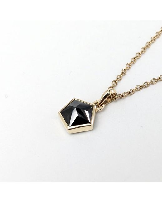 Rahul's Jewels Black 2.31 Carat Genuine Diamond Pentagon Shaped Sanctum Pendant
