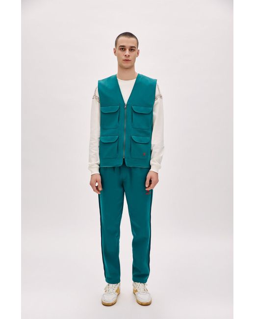 Pcfg Green Woven Track Vest for men