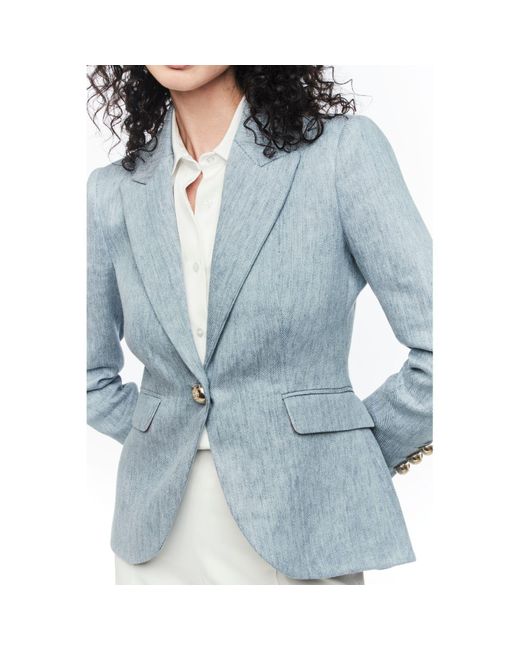 The Extreme Collection Blue Single Breasted Sky Denim Blazer With Pockets Blake