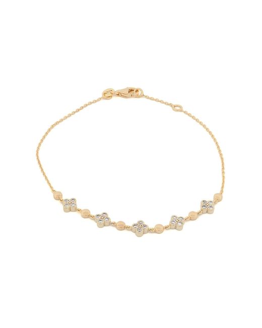 Ebru Jewelry Metallic Blossoming Love Diamond Solid Bracelet
