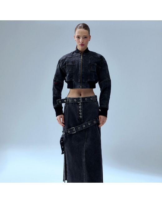 Pcfg Black Your Itch Bomber Denim Jacket