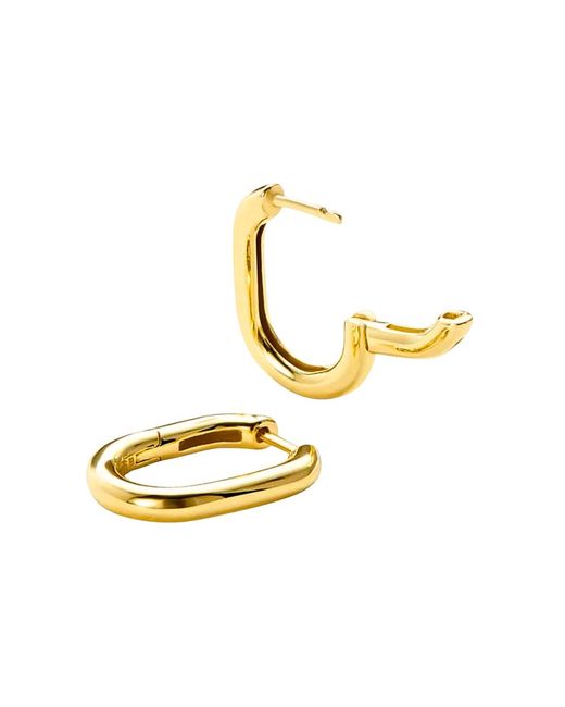 Mickey's Girl Metallic Classic Oval Waterproof Hoop Earrings