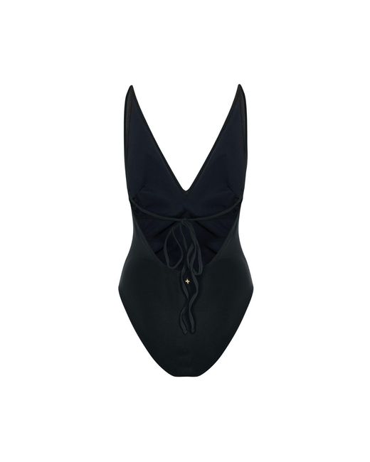 Pcfg Blue The Solar Reflections Low Back V-Neck Swimsuit