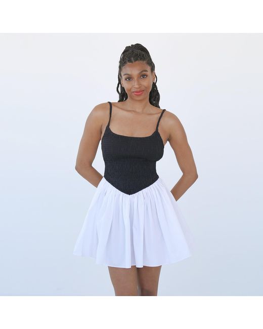 NUAJE NUAJE Black Bianca Smocked Ballerina Mini Dress