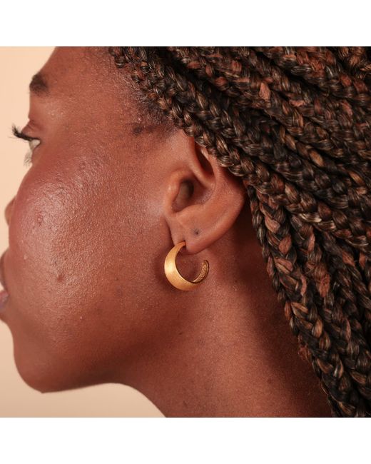 Esterah Metallic Matte Dome Hoop Earrings