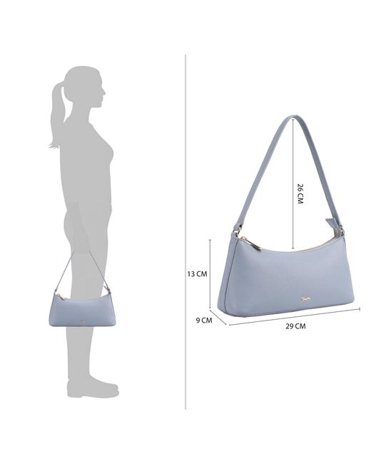 Paul Costelloe Purple Zoey Leather Shoulder Bag