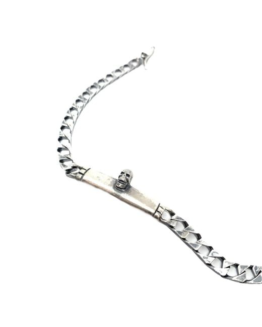 Tg-Jewellery by Tamara Gervasio Metallic Skull Flat Curb Bracelet for men