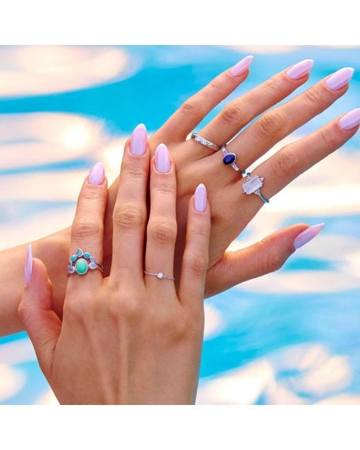 Zohreh White Diamond Solitaire Adjustable Chain Ring 9K