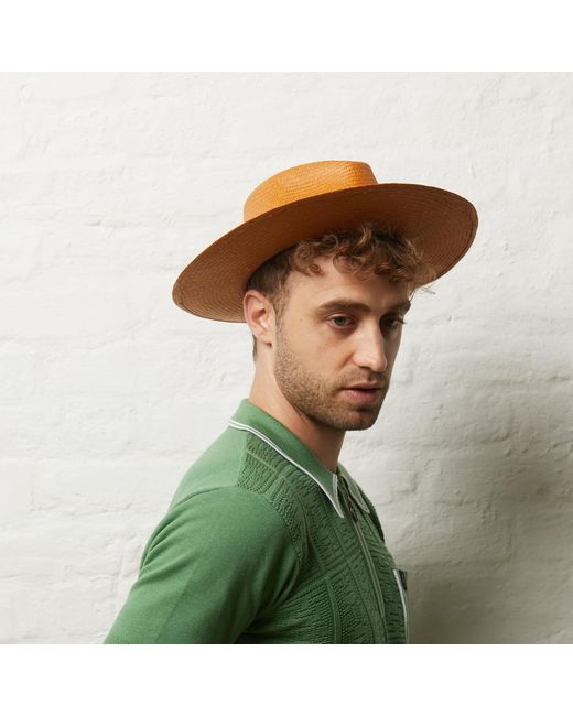 Dasmarca Hats Brown Dasmarca Albert Wide Brim Summer Genuine Panama Straw Hat For - Amber
