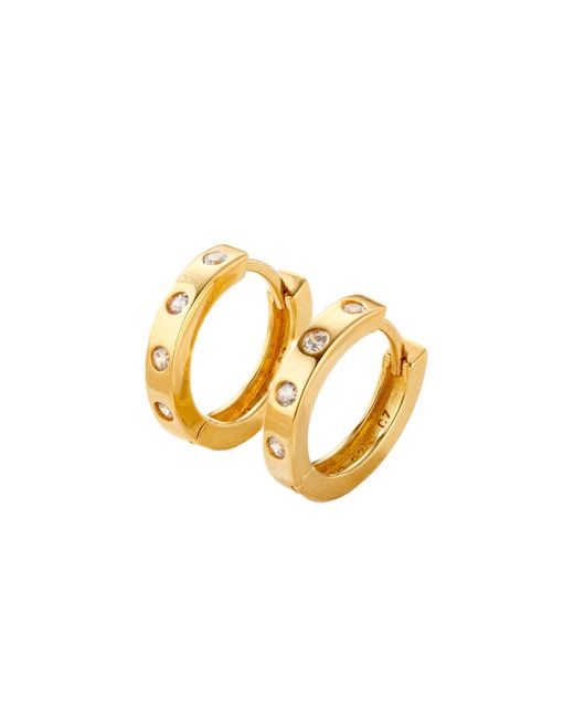 Posh Totty Designs Metallic Cz Huggie Hoop Earrings